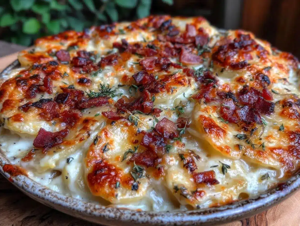 Creamy Gruyere and Bacon Scalloped Potatoes preparation steps