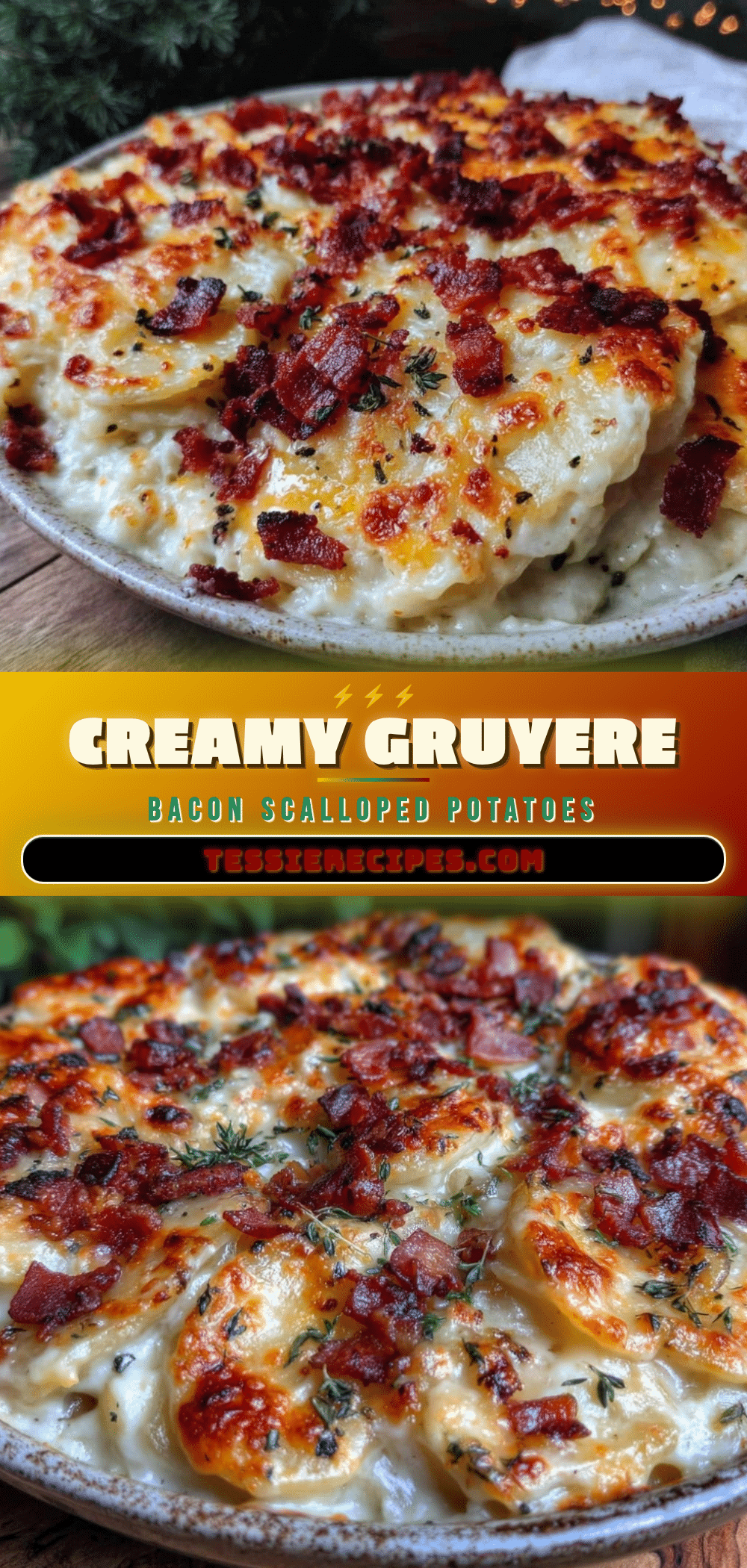 Creamy Gruyere and Bacon Scalloped Potatoes recipe