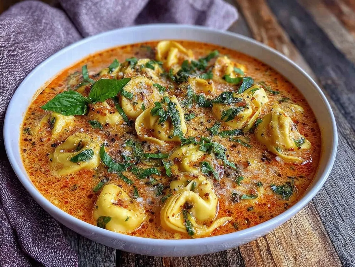 creamy one-pot tomato tortellini soup preparation steps