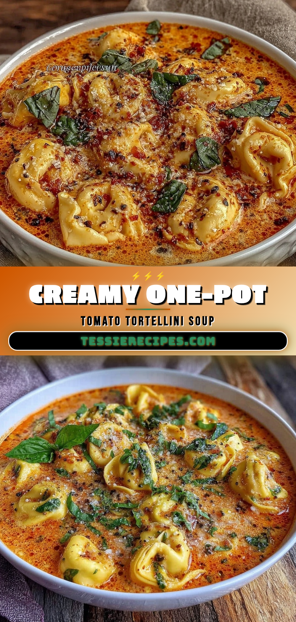 creamy one-pot tomato tortellini soup recipe
