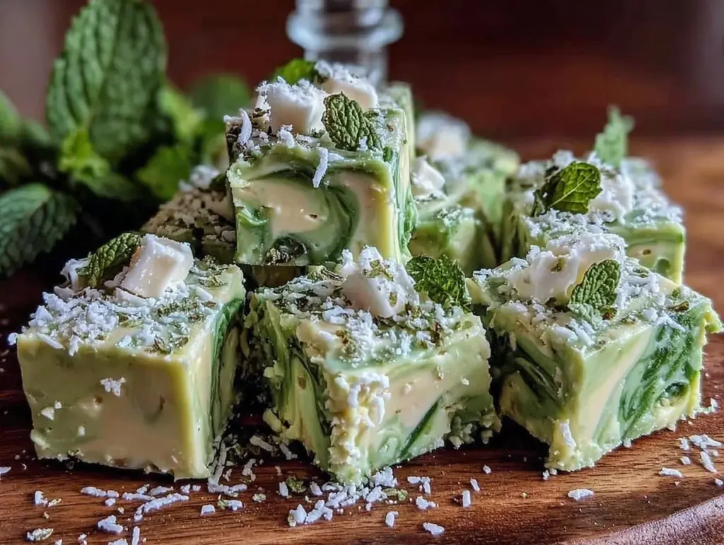 creamy shamrock shake fudge - featured image