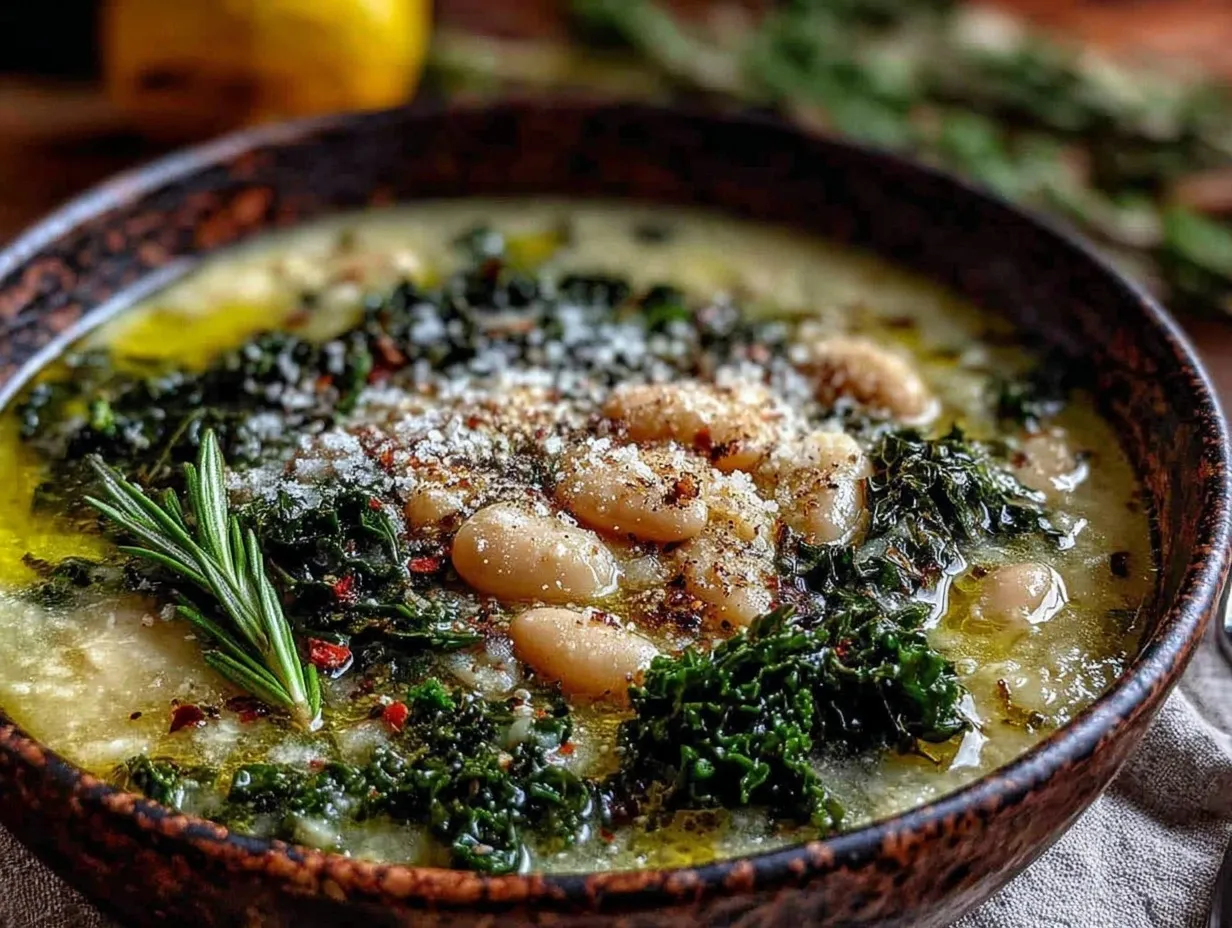 creamy slow cooker tuscan white bean and kale soup preparation steps