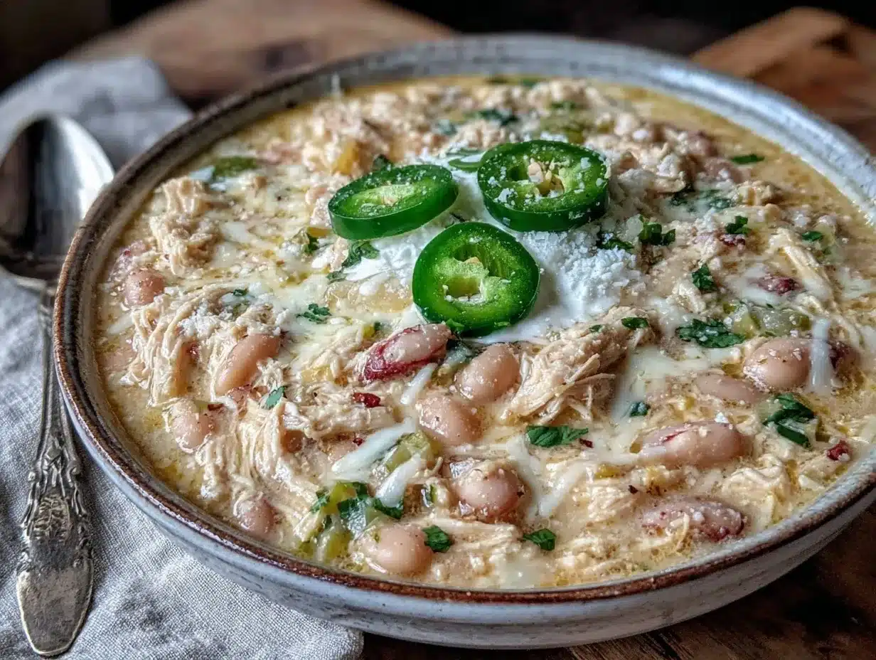 creamy slow cooker white chicken chili preparation steps