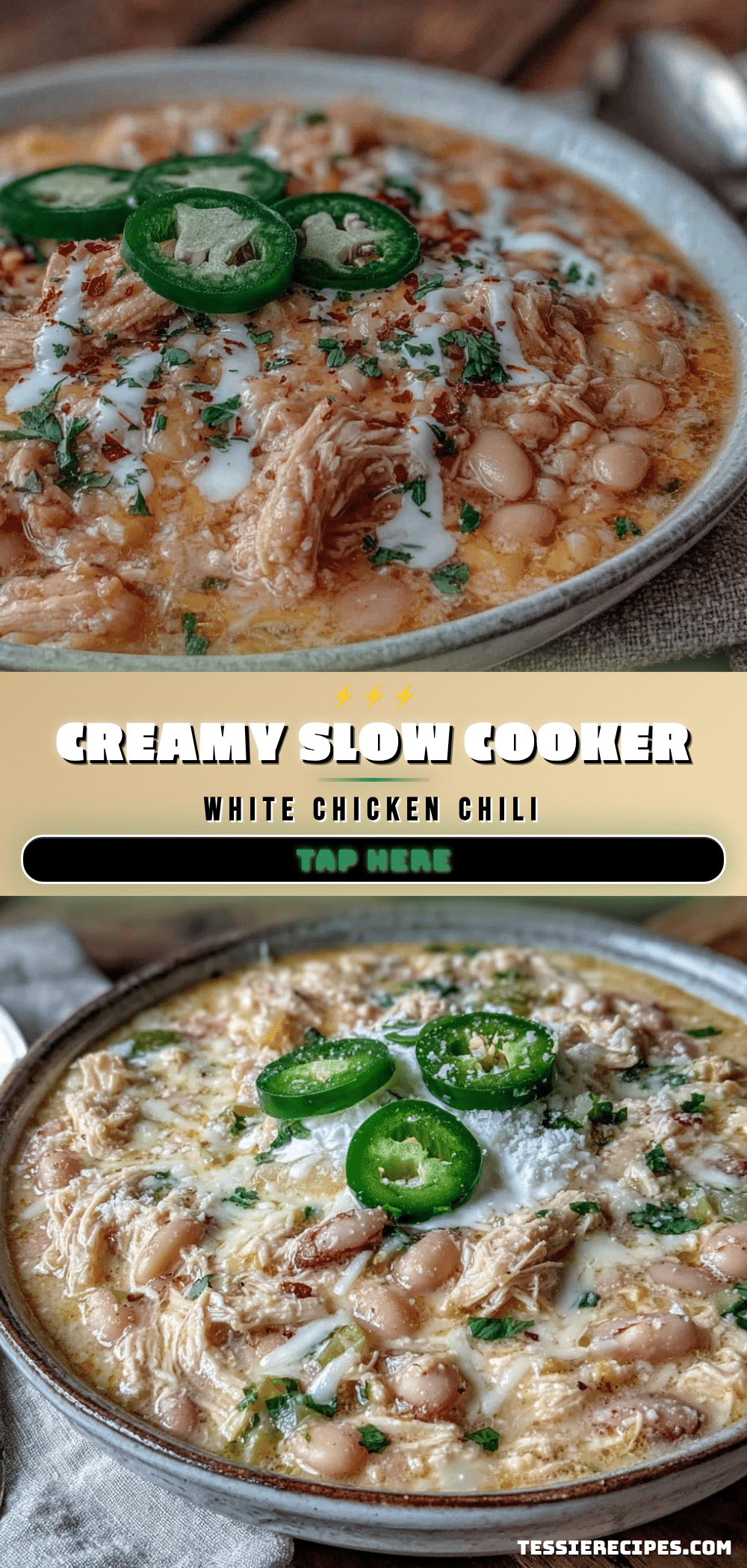 creamy slow cooker white chicken chili recipe