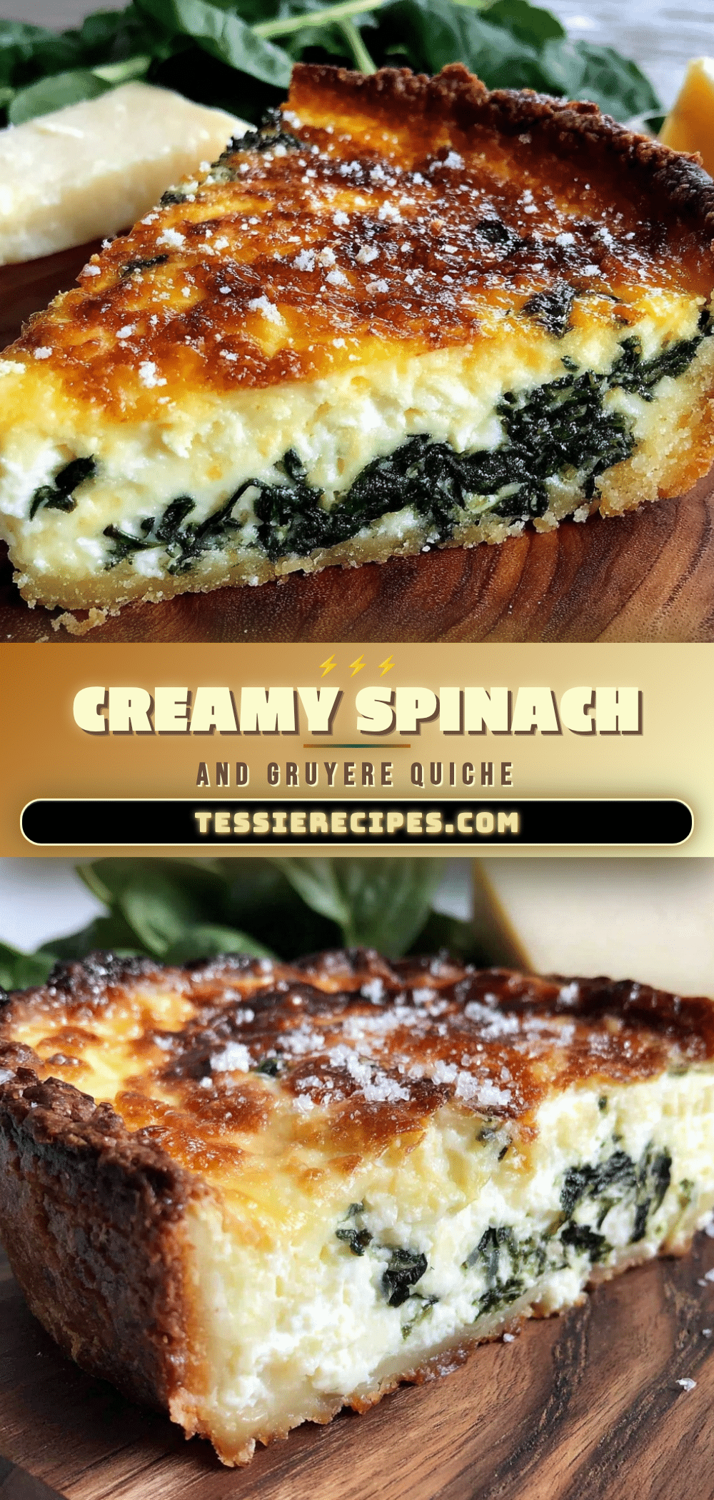 creamy spinach and gruyere quiche recipe