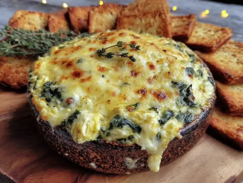 creamy spinach artichoke dip - featured image