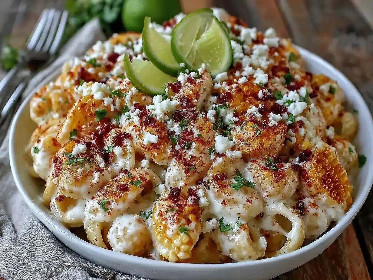 creamy street corn elote pasta salad preparation steps