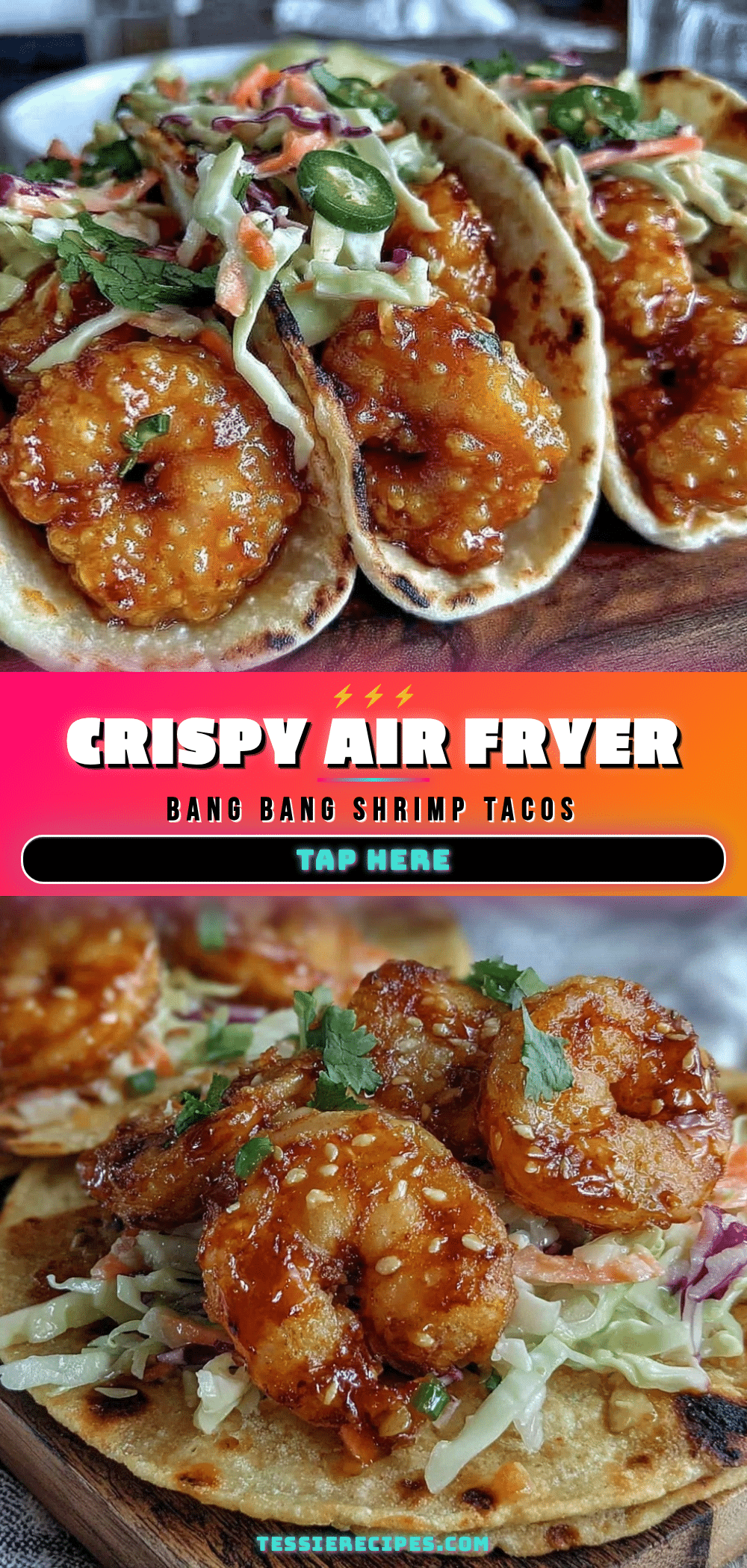 crispy air fryer bang bang shrimp tacos recipe