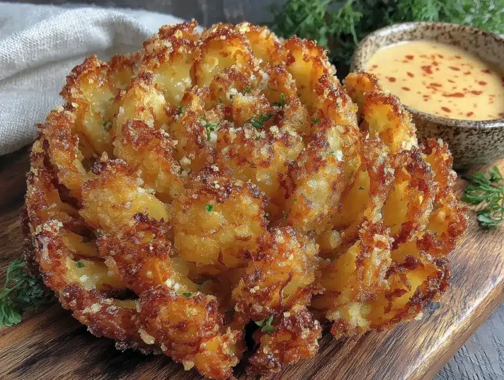 crispy air fryer blooming onion - featured image