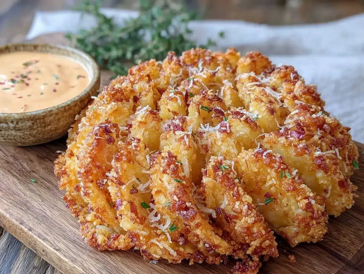 crispy air fryer blooming onion preparation steps