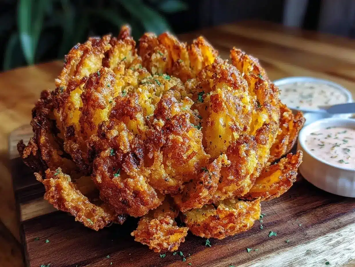 crispy air fryer blooming onion preparation steps