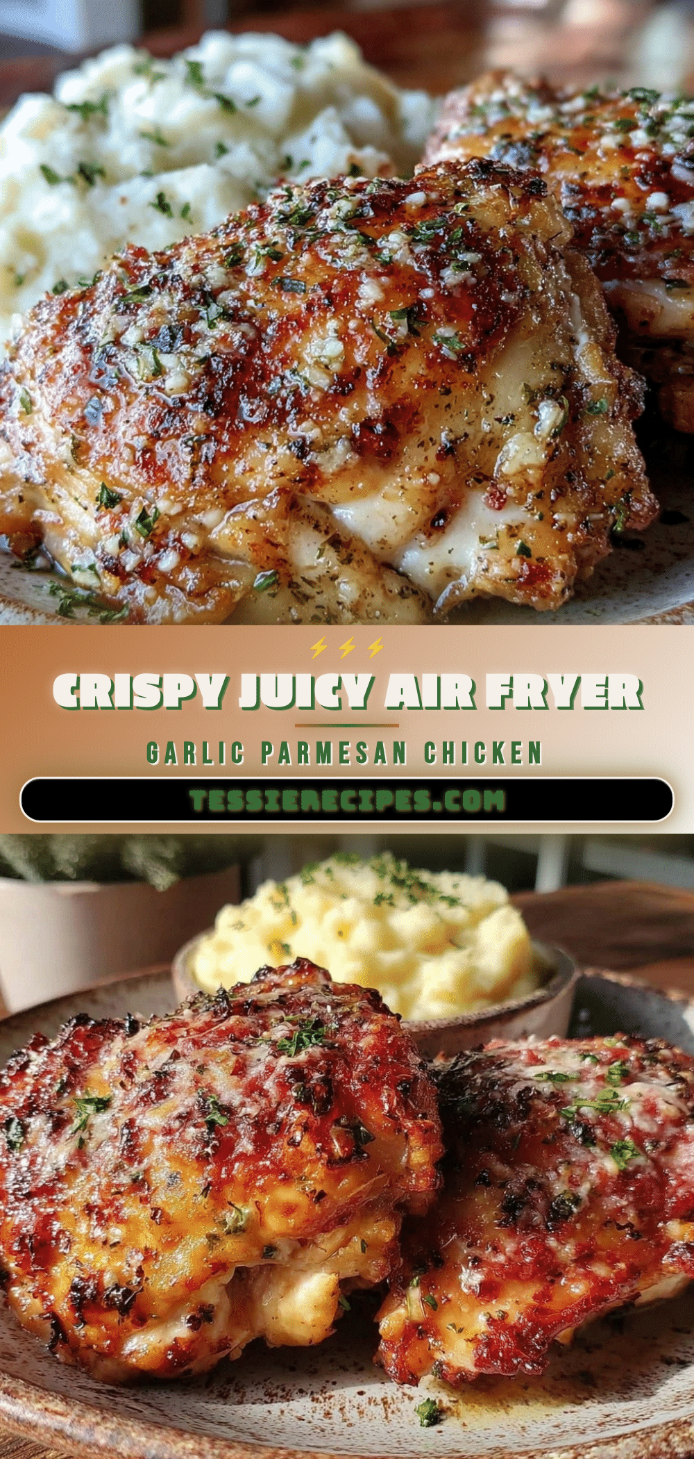 crispy air fryer garlic parmesan chicken thighs recipe