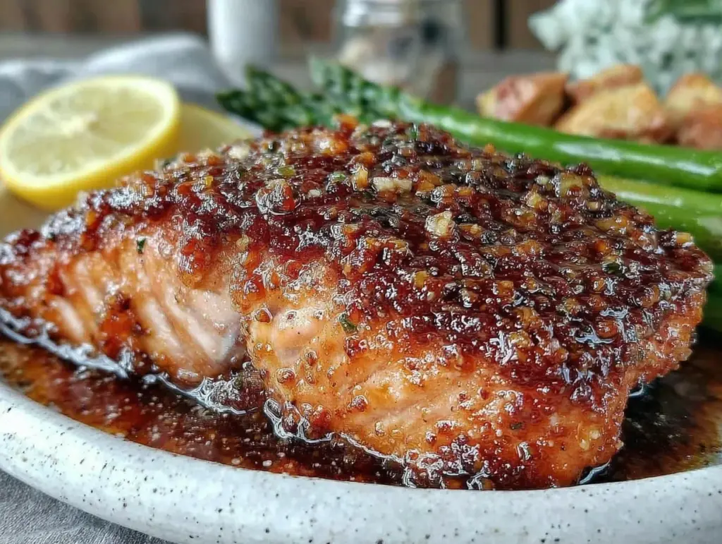 crispy air fryer honey garlic salmon - featured image