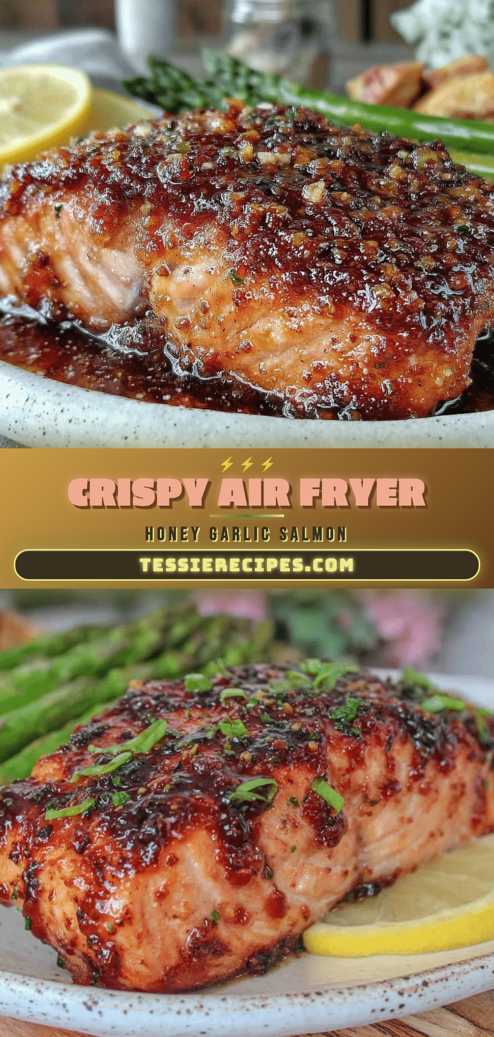 crispy air fryer honey garlic salmon recipe