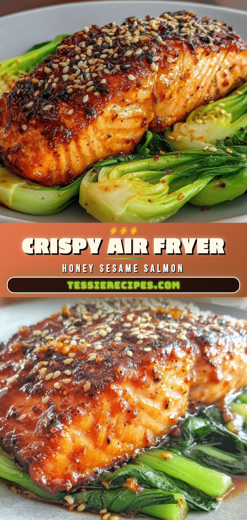 crispy air fryer honey sesame salmon recipe