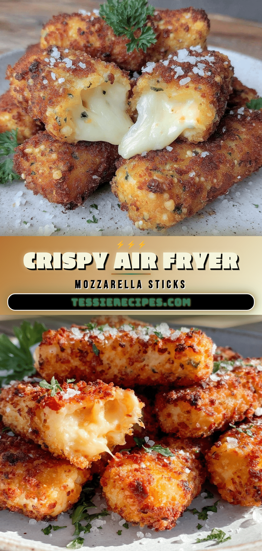 crispy air fryer mozzarella sticks recipe
