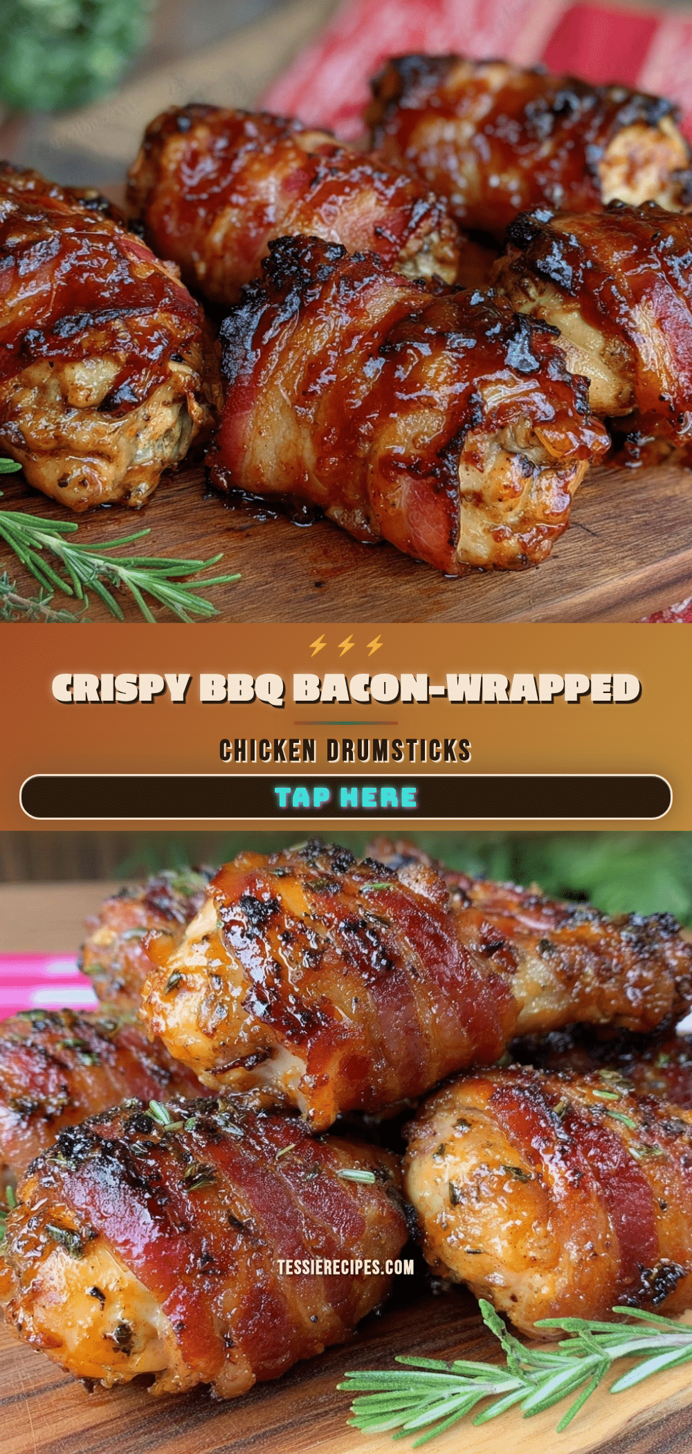 crispy bbq bacon-wrapped chicken drumsticks recipe