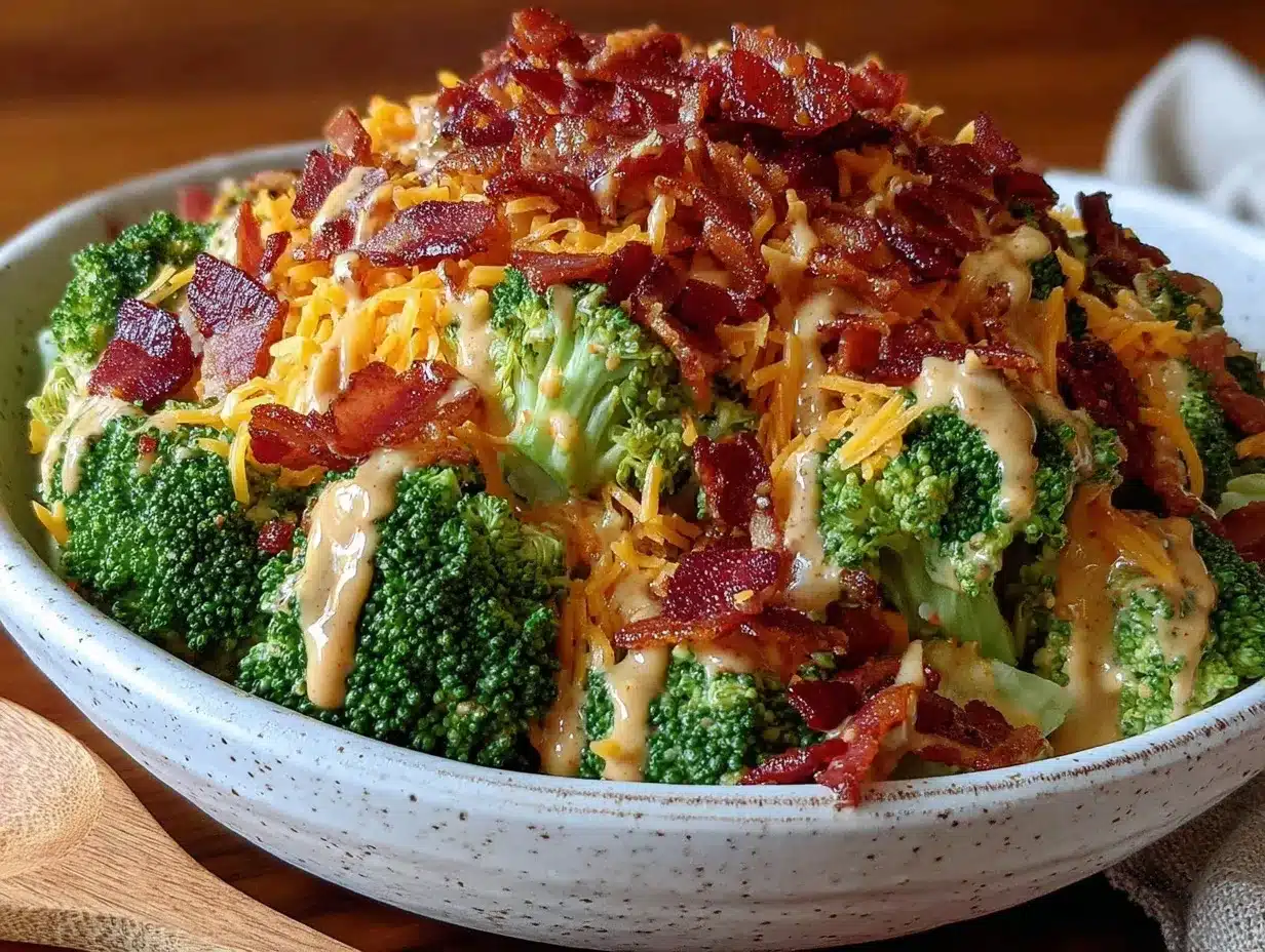 crispy broccoli salad with bacon preparation steps