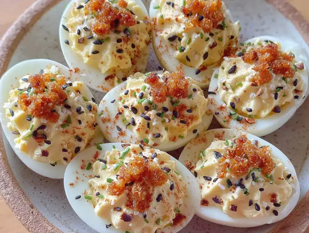 crispy everything bagel deviled eggs - featured image