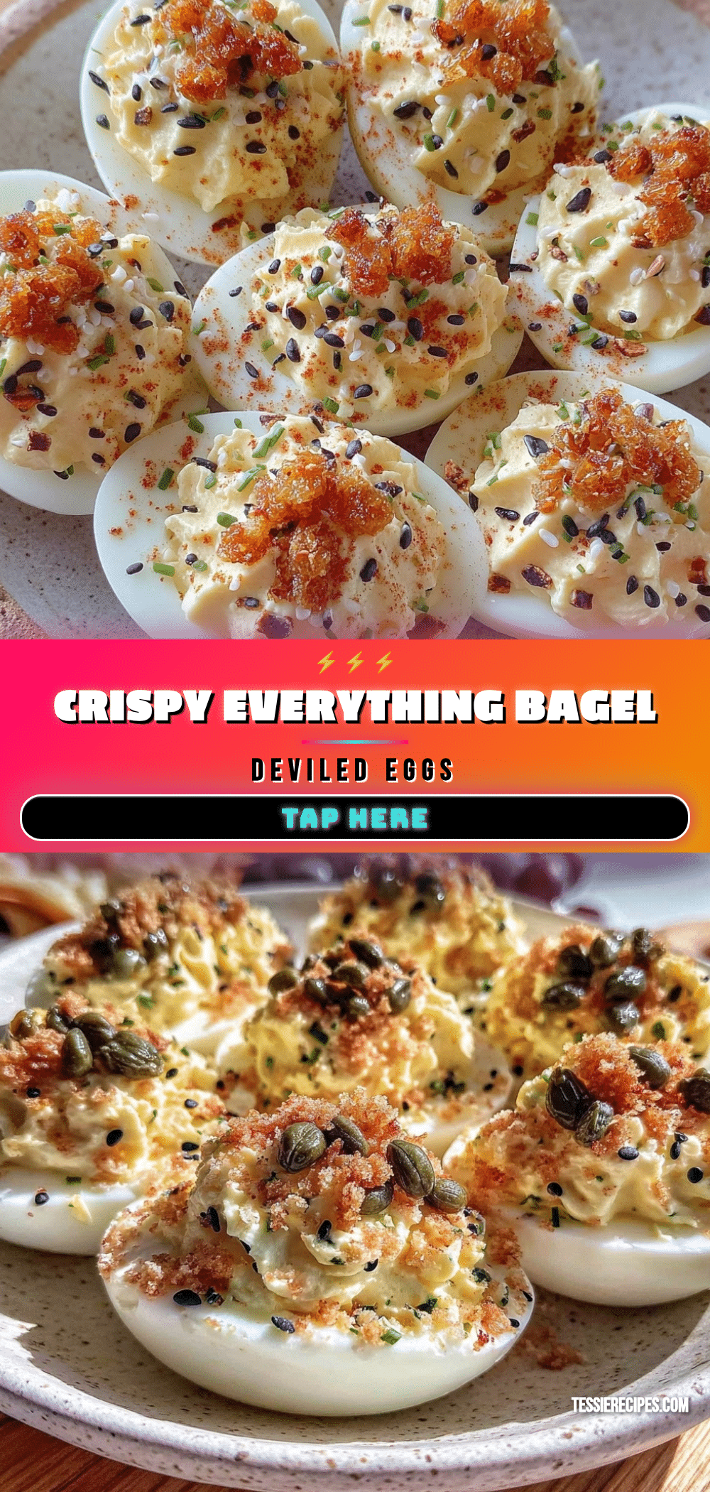 crispy everything bagel deviled eggs recipe
