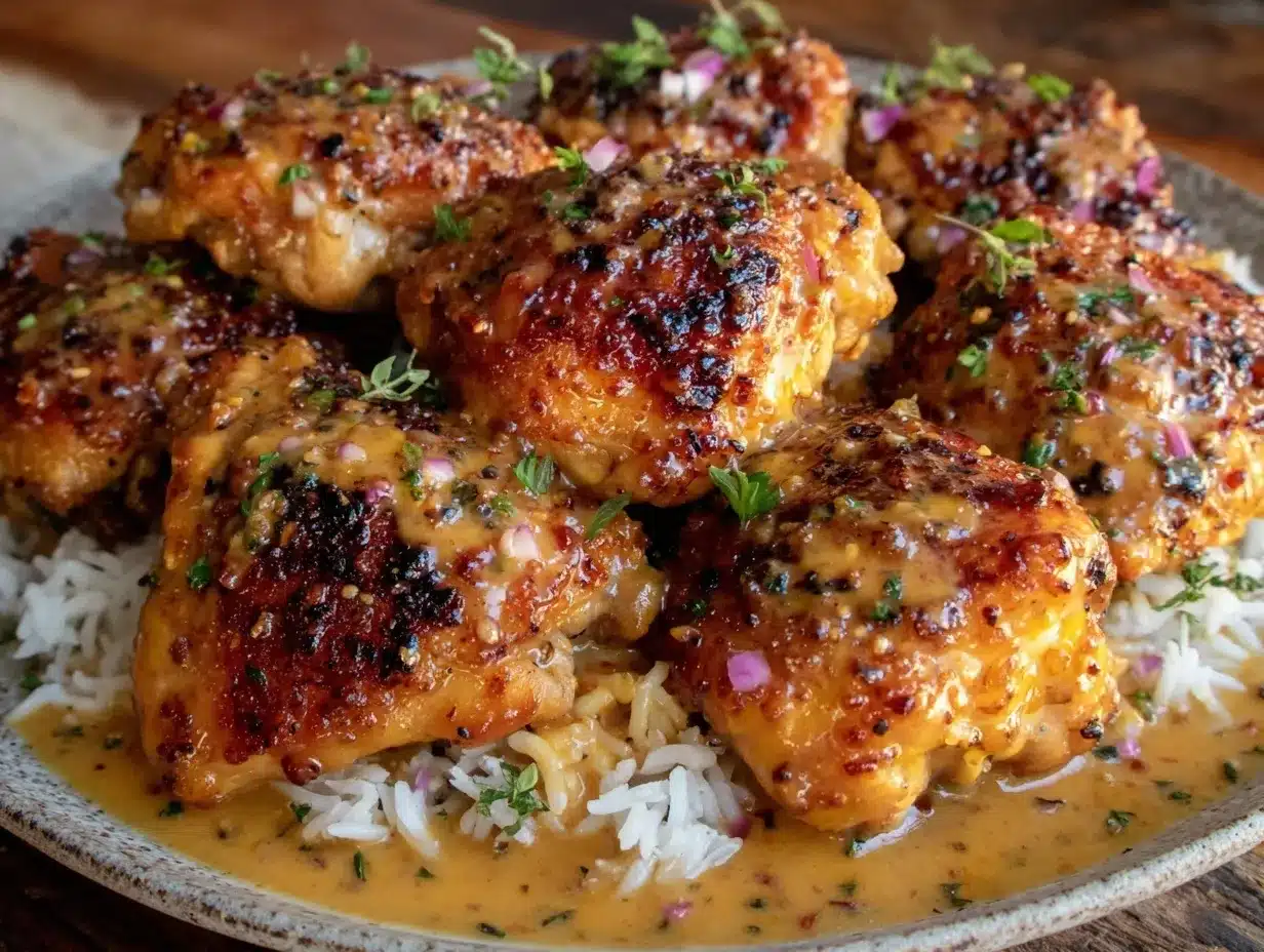 crispy honey garlic chicken thighs preparation steps