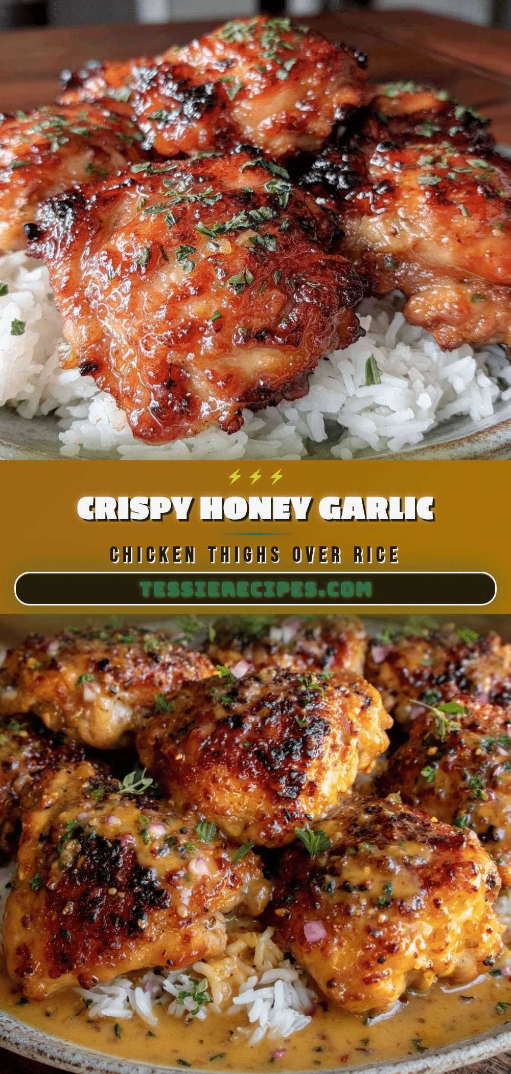 crispy honey garlic chicken thighs recipe