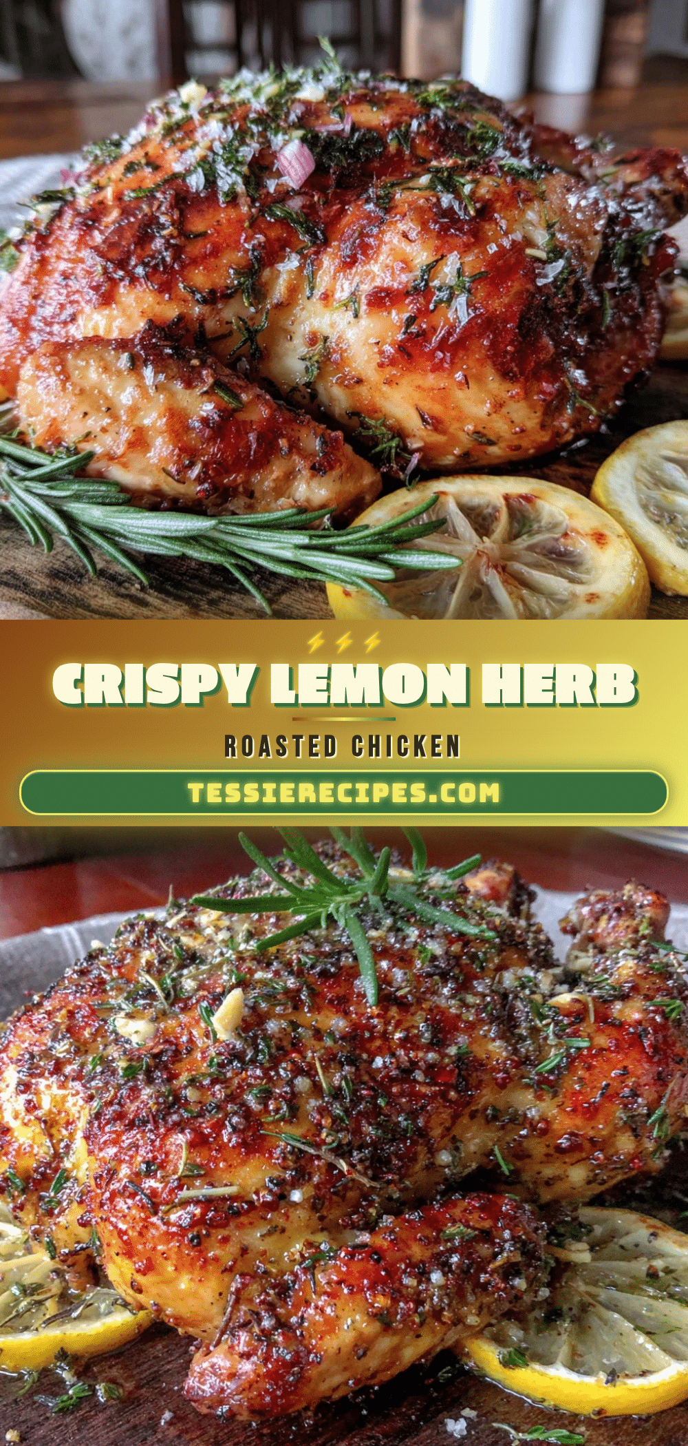 crispy lemon herb roasted spring chicken recipe