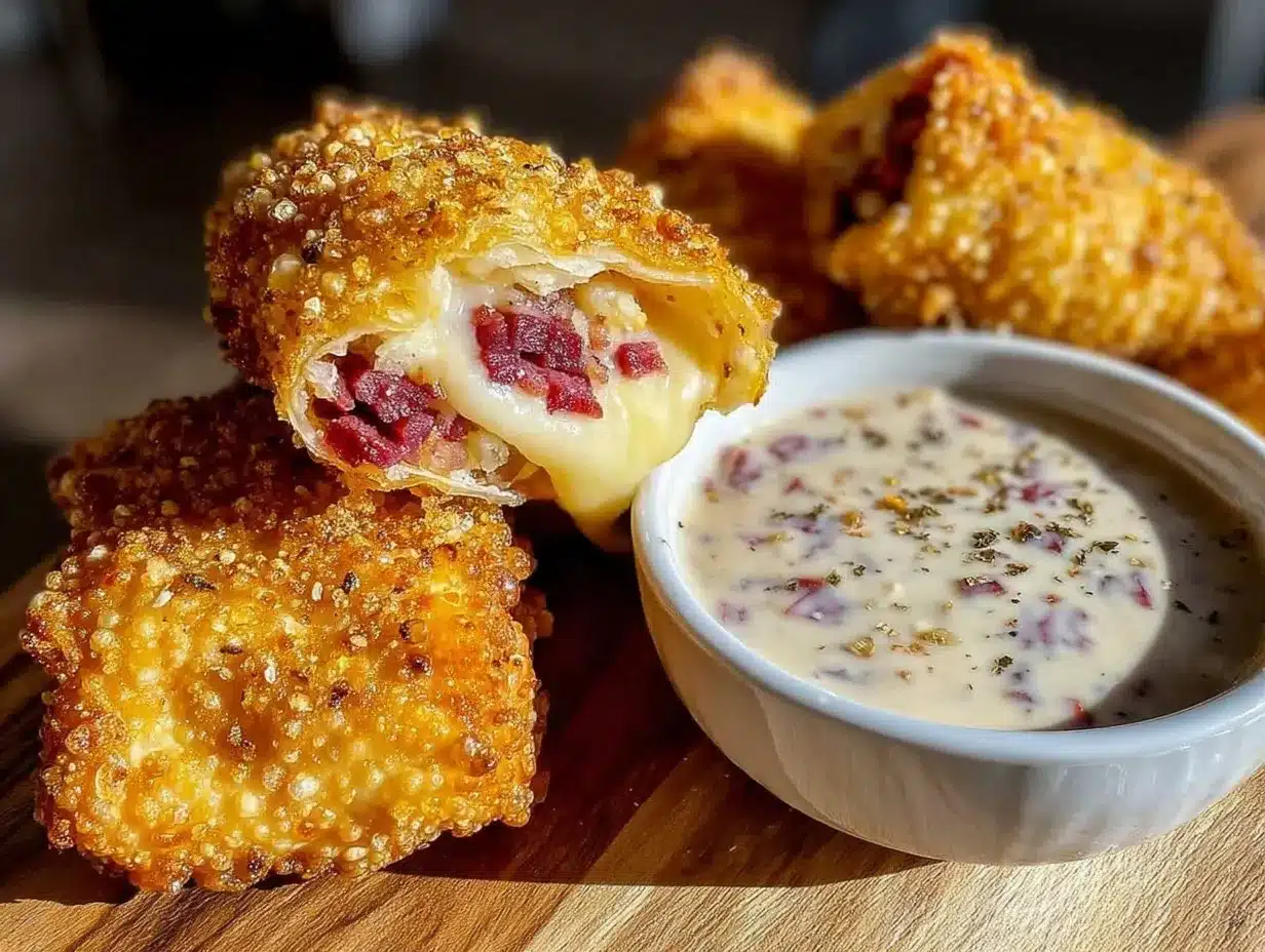 crispy Reuben egg rolls preparation steps