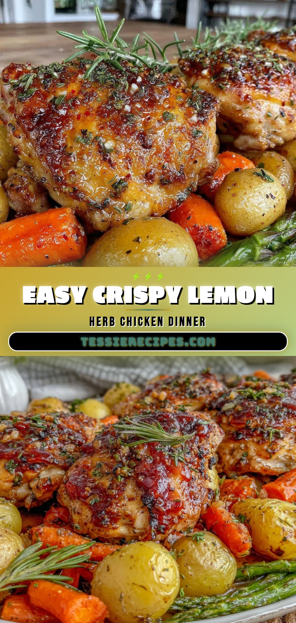 crispy sheet pan lemon herb chicken recipe