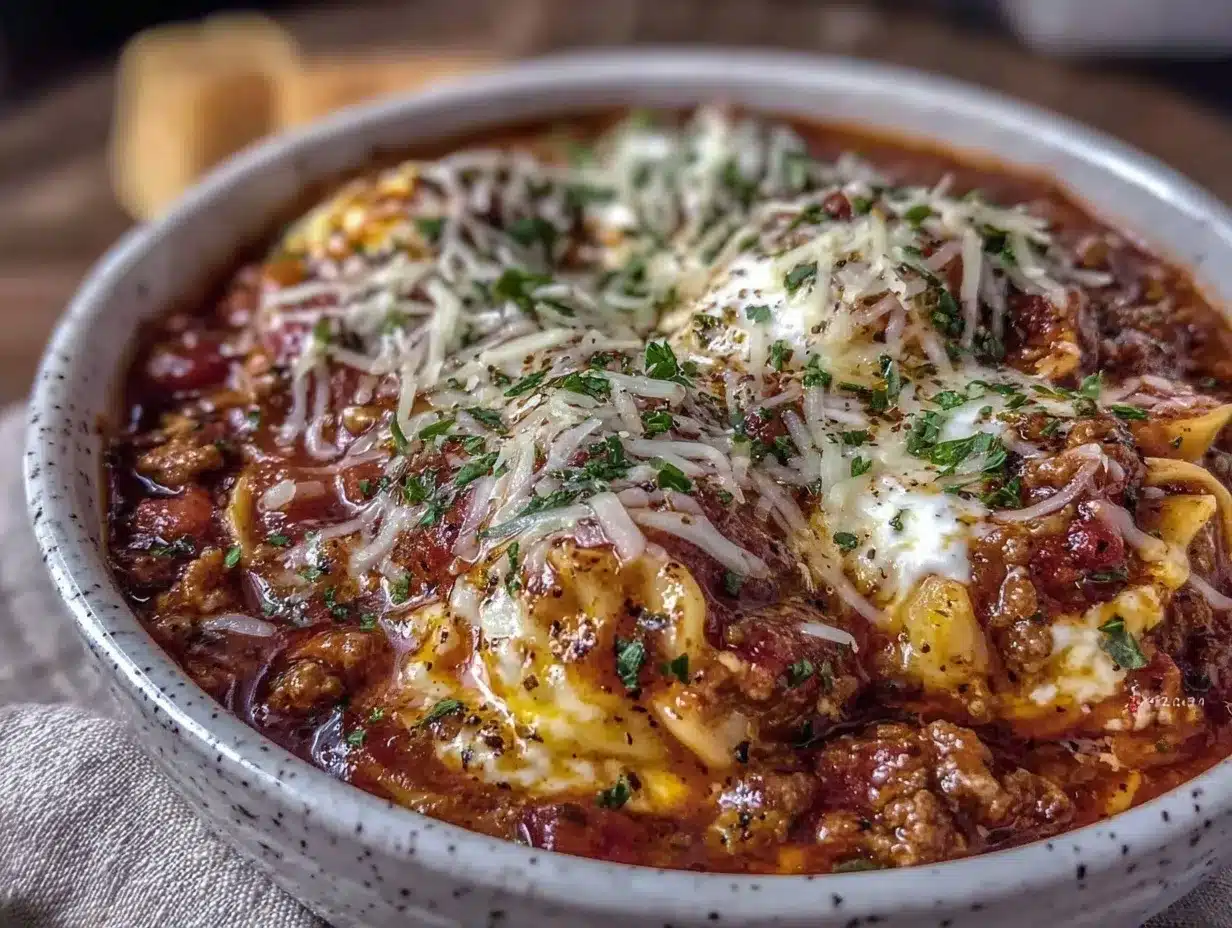 crockpot lasagna soup preparation steps