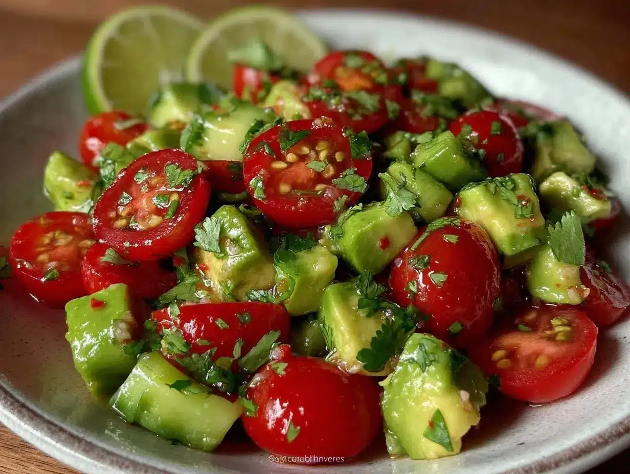 cucumber tomato avocado salad preparation steps