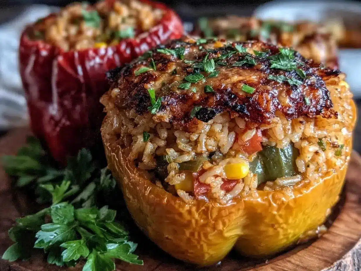 easy cheesy stuffed bell peppers preparation steps