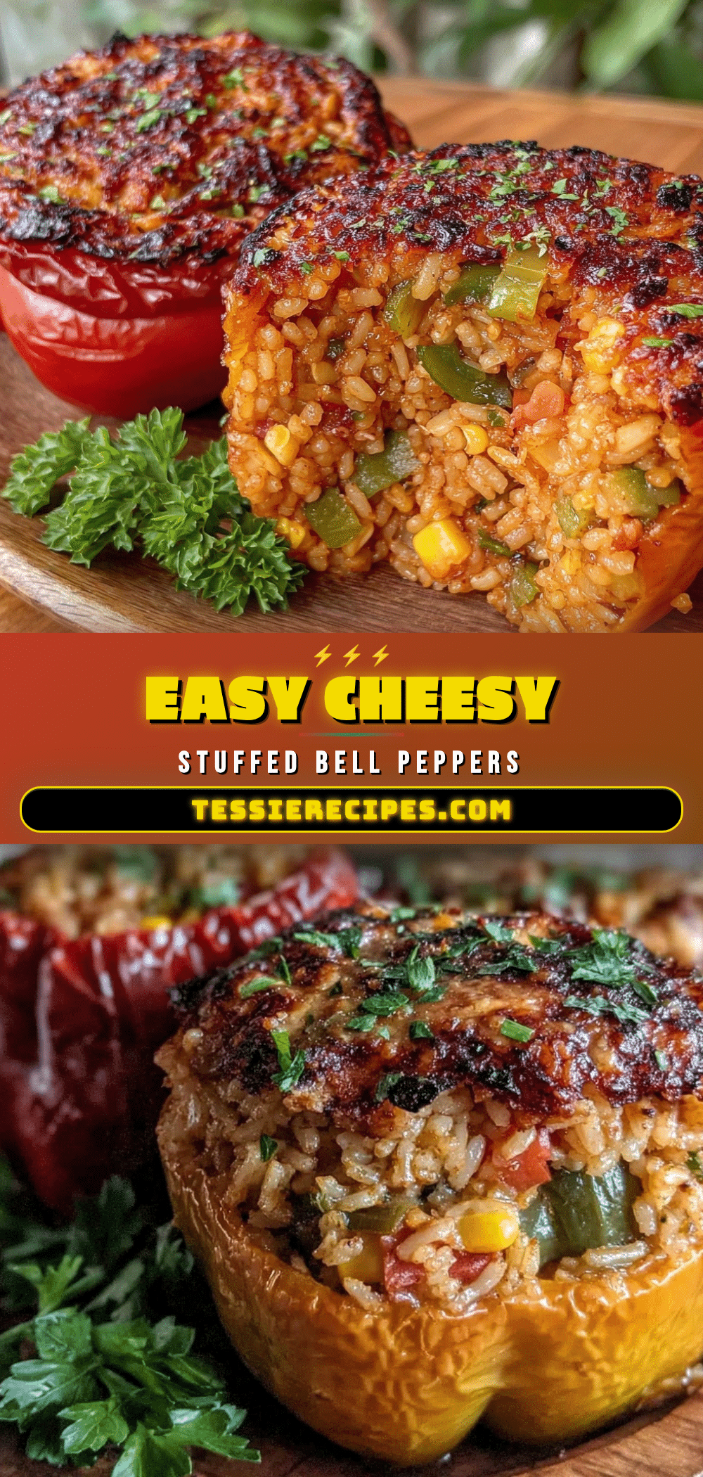 easy cheesy stuffed bell peppers recipe