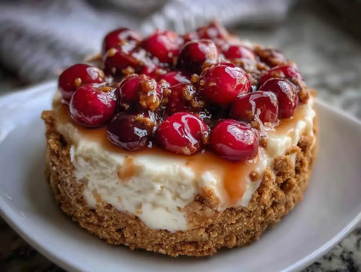 easy creamy no-bake cherry cheesecake preparation steps