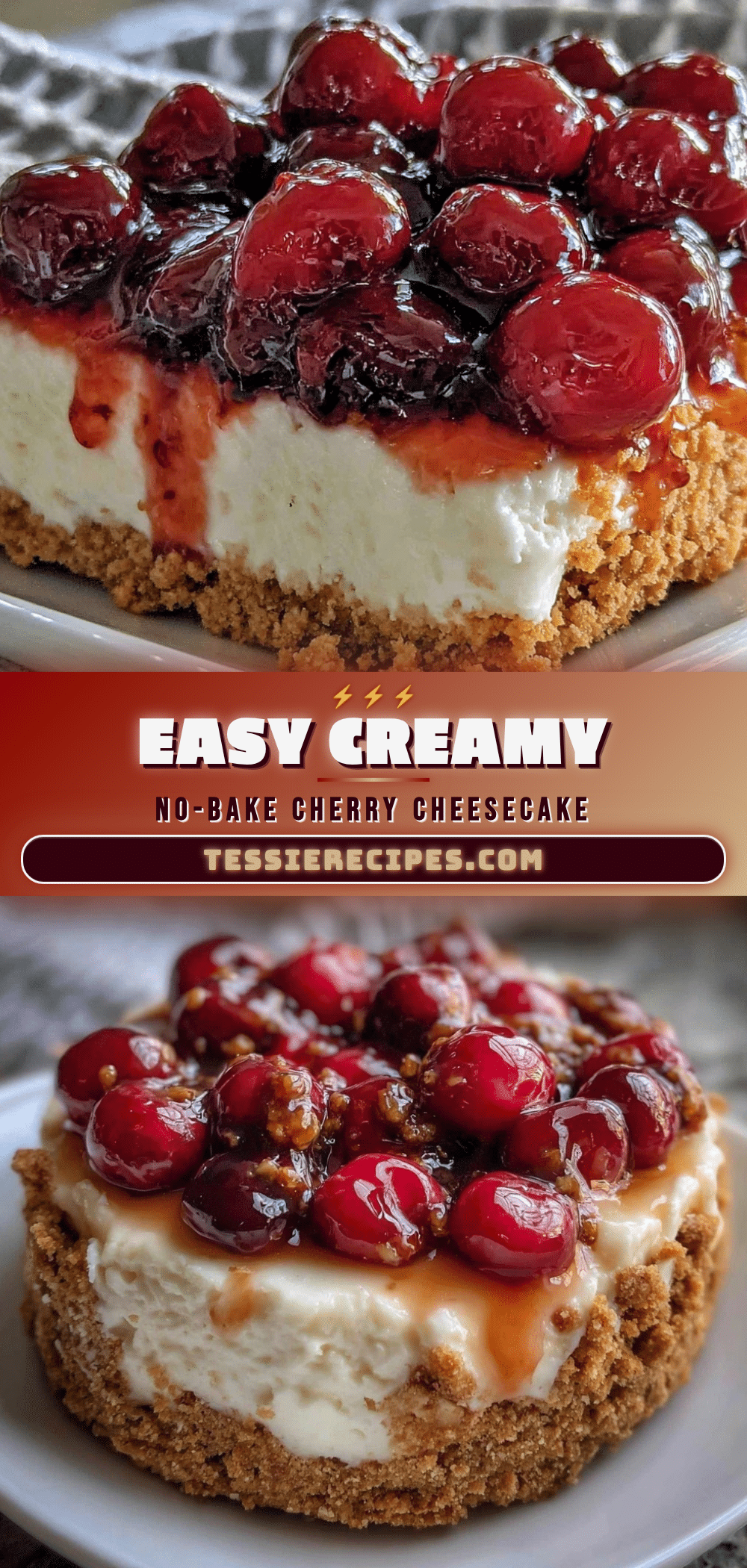 easy creamy no-bake cherry cheesecake recipe