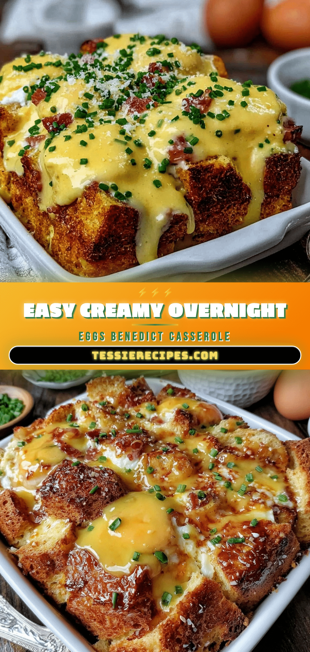 Easy Creamy Overnight Eggs Benedict Casserole recipe