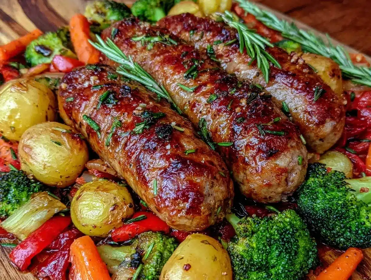 easy crispy sheet pan sausage and vegetables recipe preparation steps