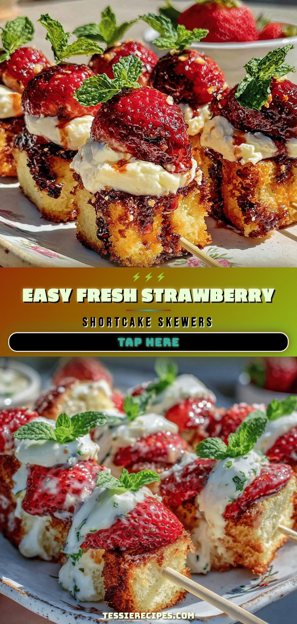 easy fresh strawberry shortcake skewers recipe