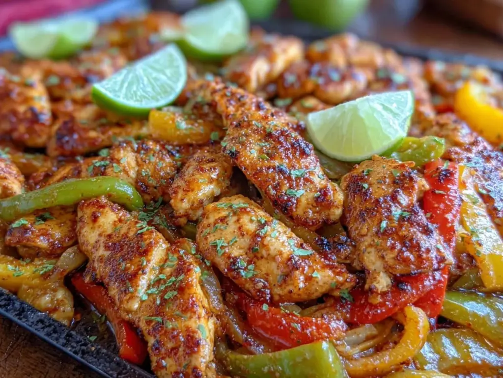 easy sheet pan fajita chicken - featured image
