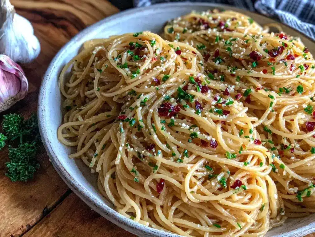 easy spaghetti aglio e olio - featured image
