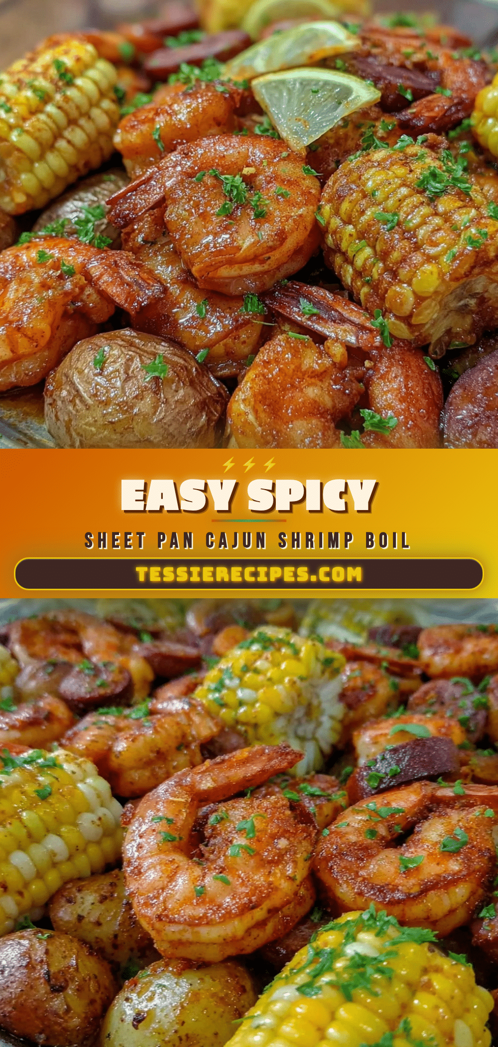 easy spicy sheet pan cajun shrimp boil recipe