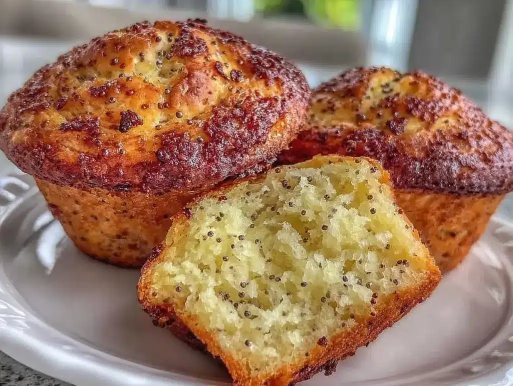 easy zesty lemon poppyseed muffins - featured image