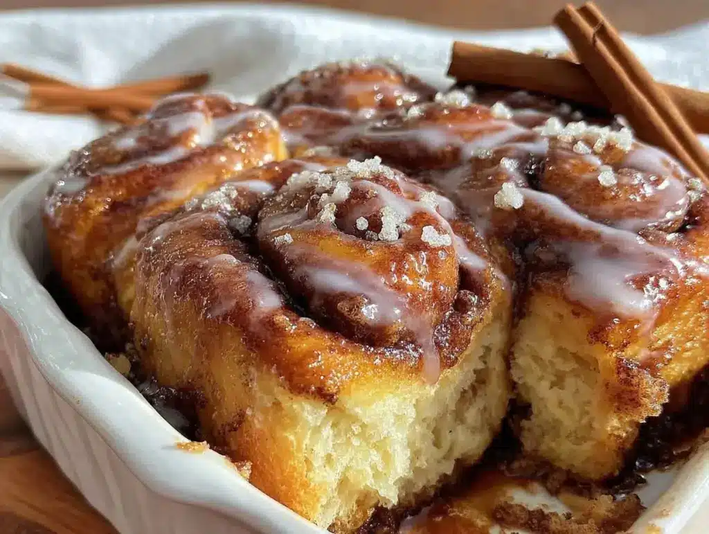 fluffy cinnamon roll casserole - featured image
