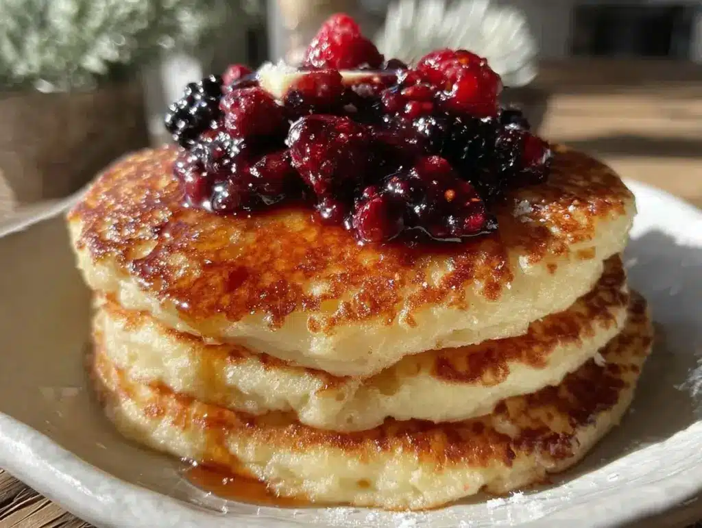 fluffy lemon ricotta pancakes - featured image
