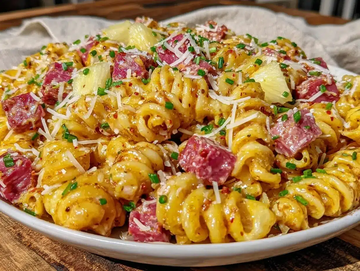 fresh Hawaiian pasta salad preparation steps