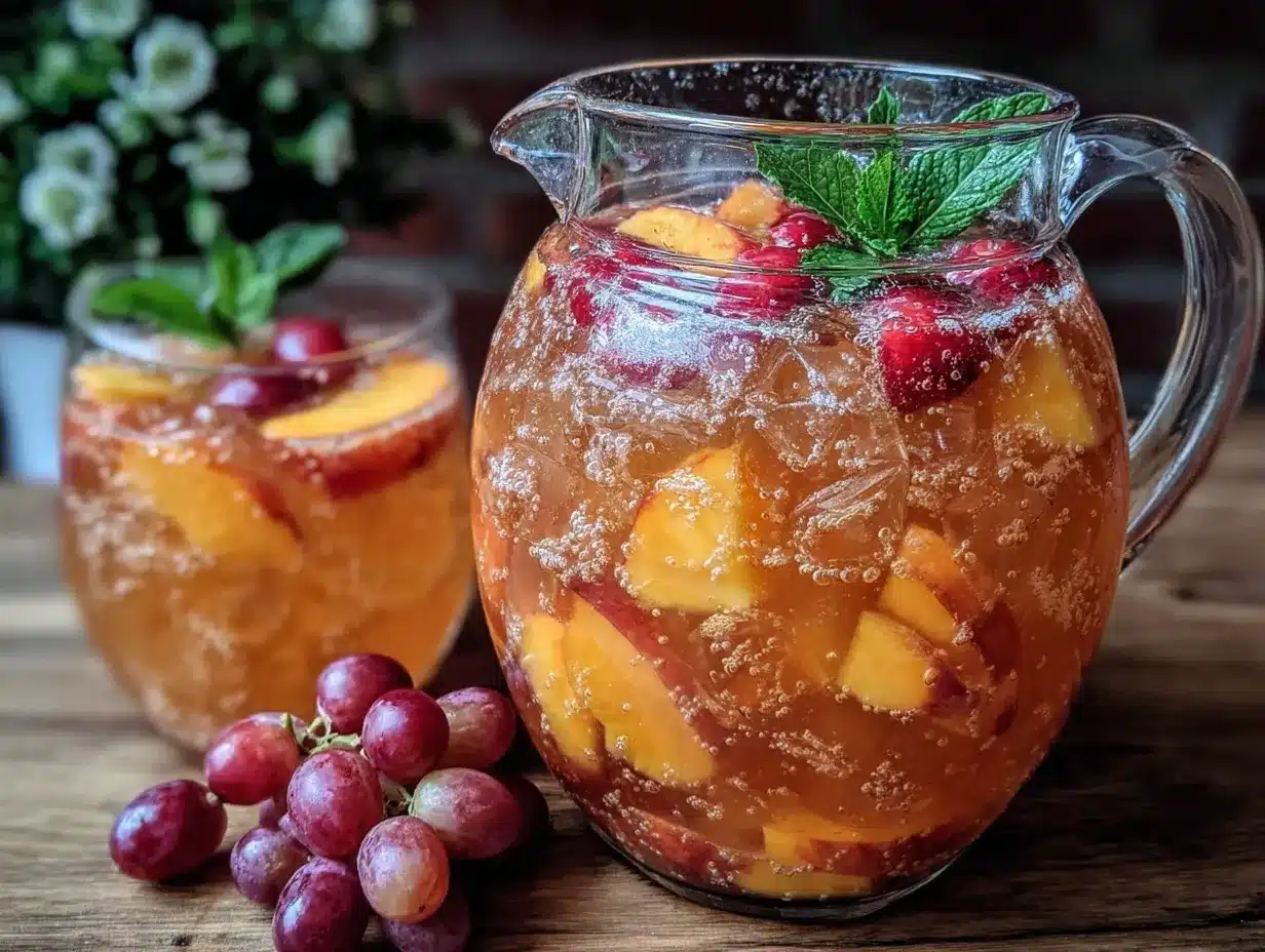fresh peach sangria preparation steps