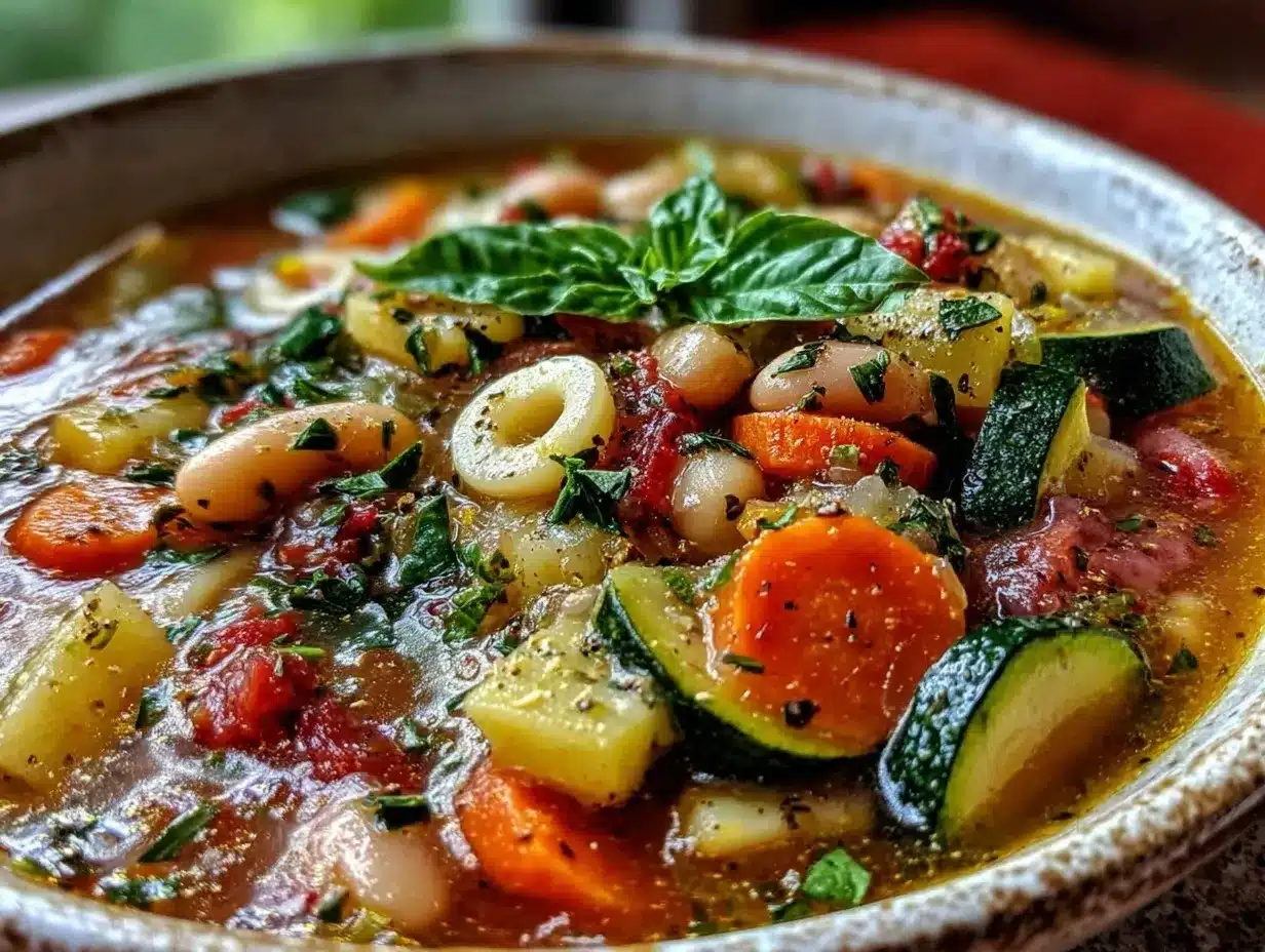 fresh spring minestrone soup preparation steps