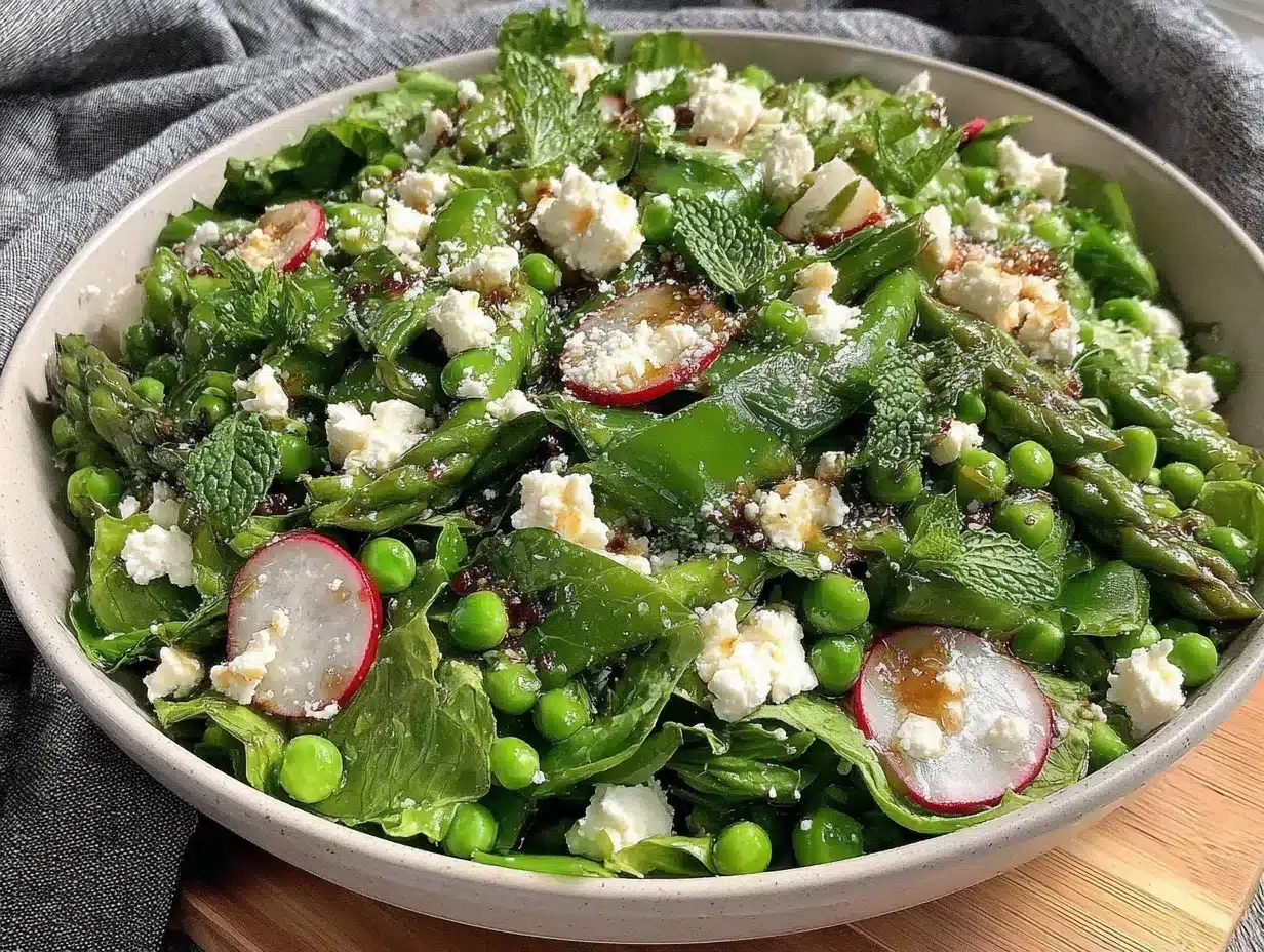 fresh spring pea and mint salad with feta preparation steps