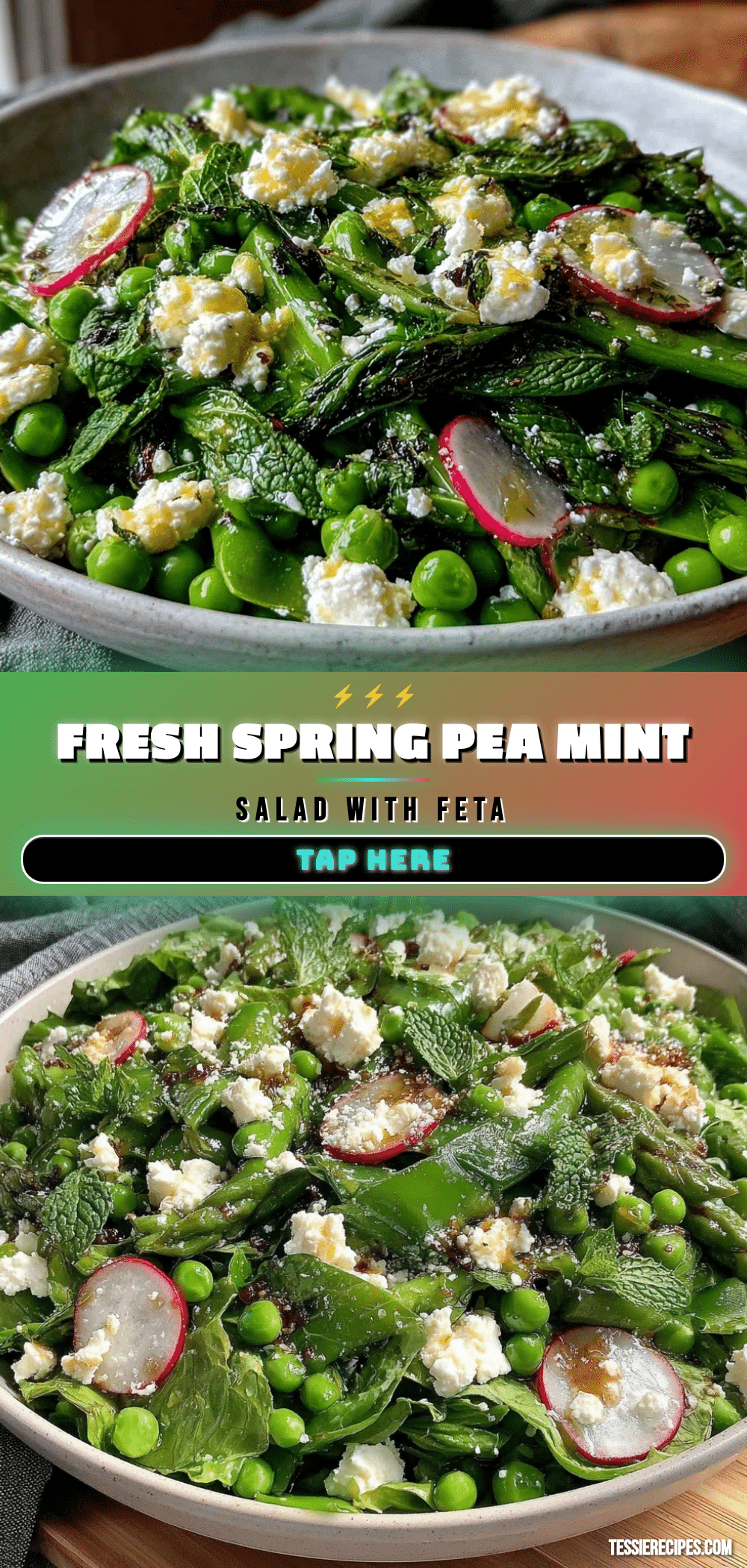 fresh spring pea and mint salad with feta recipe