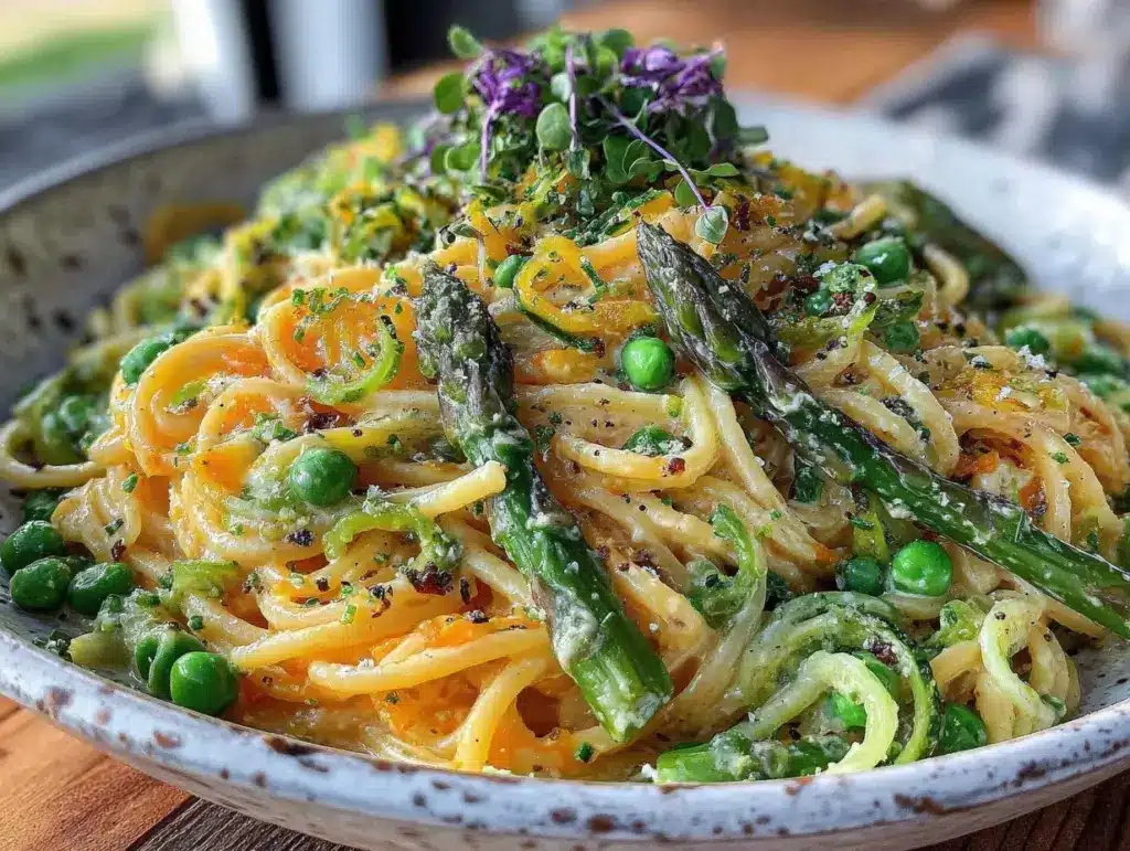 fresh spring vegetable pasta primavera - featured image